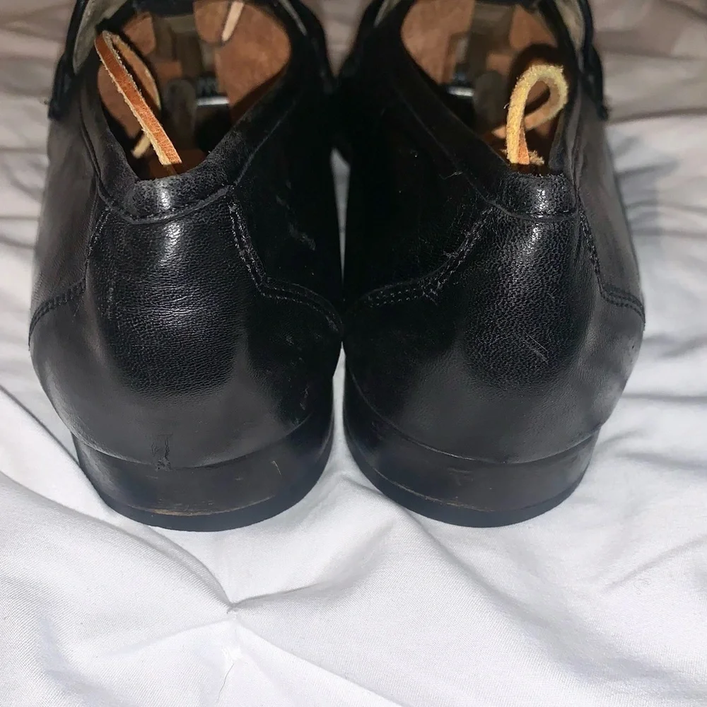 E.T. Wright Woven Vamp black leather Vintage loafers with tassels Size 11
